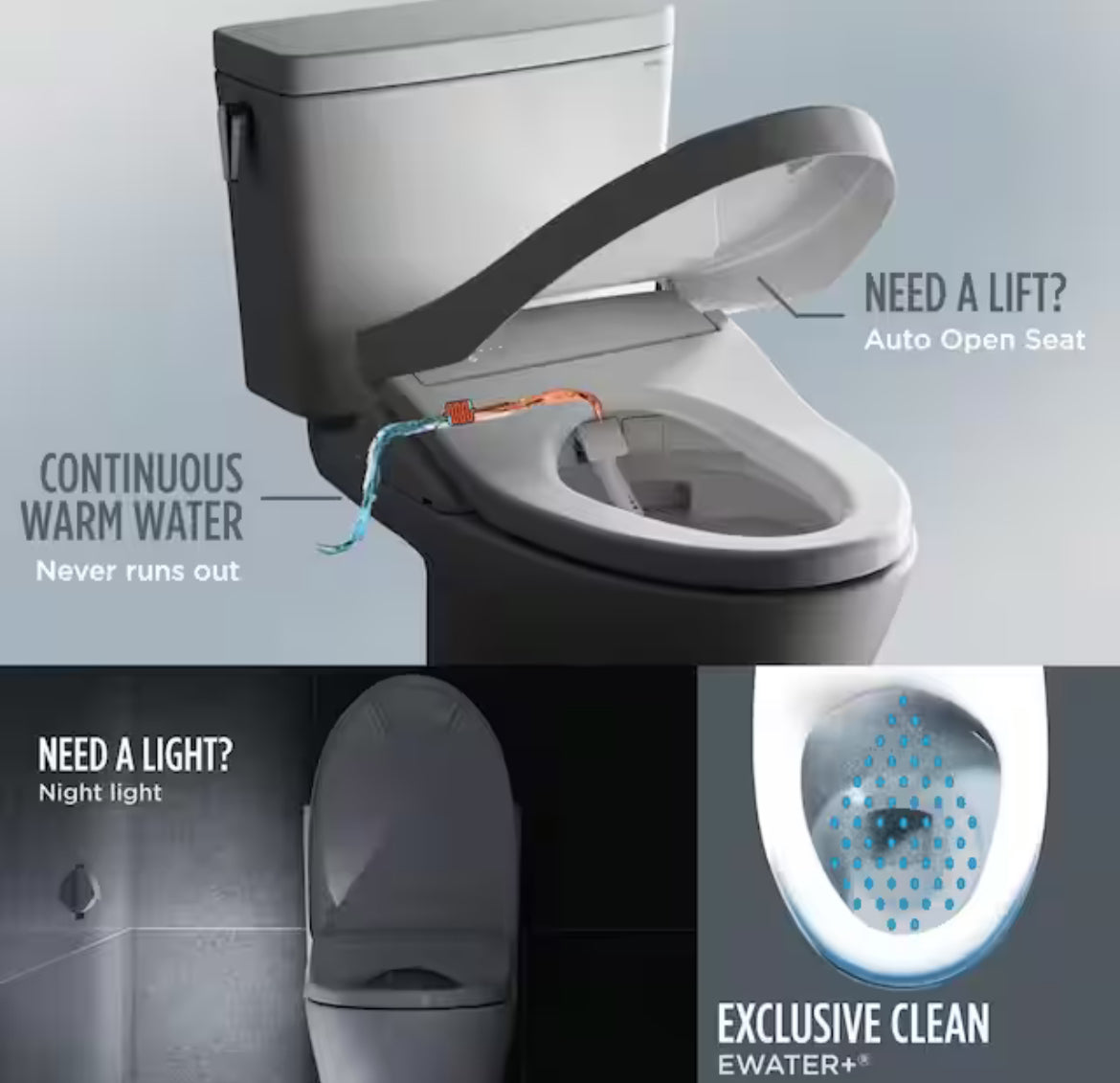 S7A Washlet Elongated Electric Heated Bidet Seat with Contemporary Lid in Cotton White