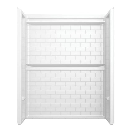 Delta Classic 500 Tile 60 in W 73.13 in H 32 in D Four piece Direct-to-stud Alcove Shower Wall Surround in High Gloss White B122106-6032-WH