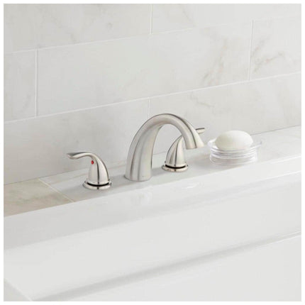 Glacier Bay Builders 2-Handle Deck-Mount Roman Tub Faucet in Brushed Nickel HD461-3004