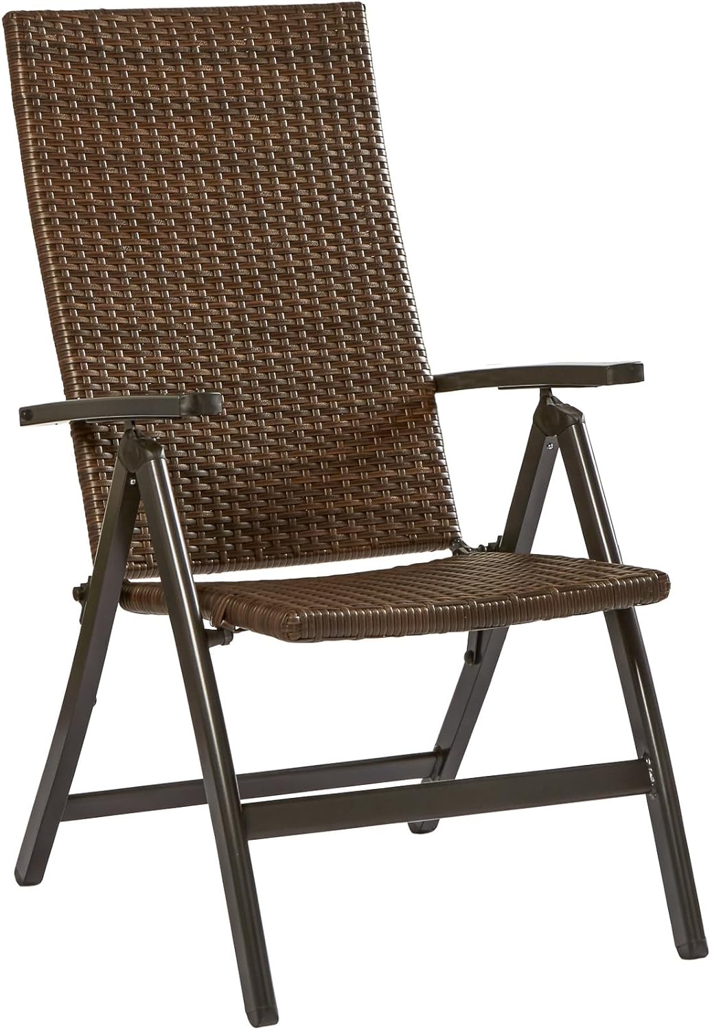 Greendale Home Fashions Wicker Outdoor Brown PE Foldable Reclining Chair