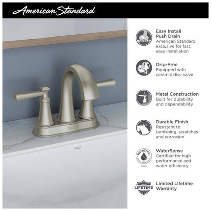 American Standard Rumson 4 in. Centerset 2-Handle Bathroom Faucet in Legacy Bronze 7417201.278