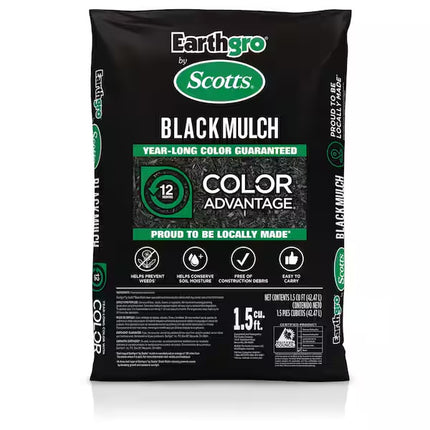Earthgro 1.5 cu. ft. Black Wood Shredded Bagged Mulch