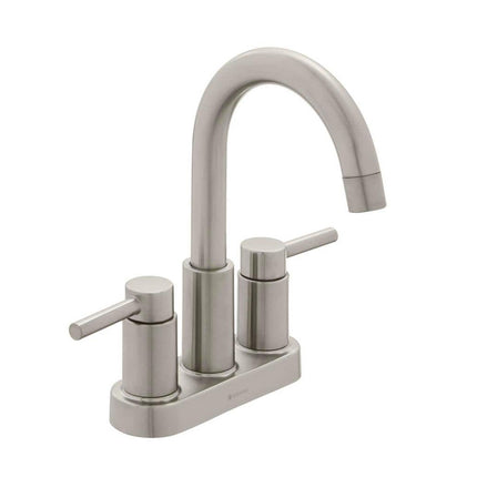 Glacier Bay Dorind 4 in. Centerset 2-Handle High-Arc Bathroom Faucet in Brushed Nickel HD67110W-6004