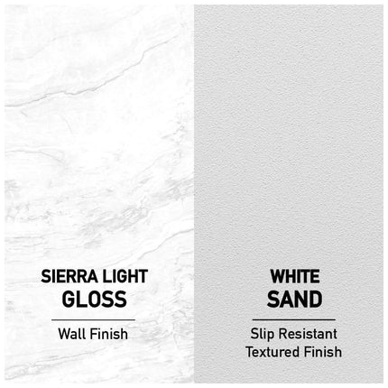 CASTICO 32 x 60x84 in. Solid Composite Stone Alcove Shower Insert Wall and Base Combo Kit, Nickel Door, Niche and Drain - Reversible CSBNB3260WHSLSL