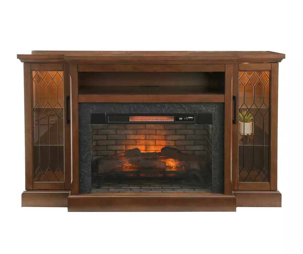 Broyhill 66" Heirloom Cherry Electric Fireplace Console