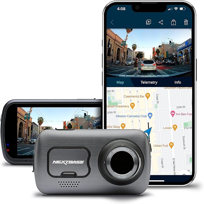 Nextbase 622GW Dash Cam Full 4K/30fps UHD Recording in Car DVR Camera- 140° Front- Wi-Fi, GPS, Bluetooth- Super Slow Motion @ 120fps- Image Stabilisation- what3words- Night Vision- Alexa Built-in
