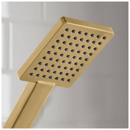 Glacier Bay Modern 1-Spray 7.9 in. Dual Tub Wall Mount Fixed and Handheld Shower Heads 1.8 GPM in Matte Gold HD58302-174405