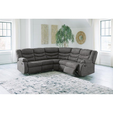 Partymate 2-Piece Manual Reclining Sectional by Ashley in Slate — hero view