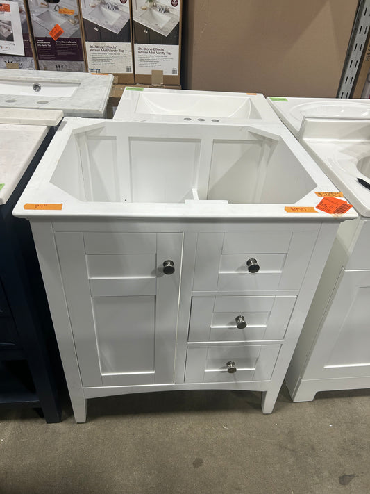 Palisades 29 in. W x 23 in.D x 34 in. H Single Vanity iWithout Top in Bright White