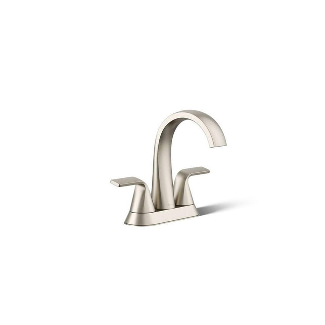 KOHLER Cursiva 4 in. Centerset Double Handle Bathroom Faucet in Vibrant Brushed Nickel