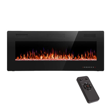 R.W.FLAME 50-in Black Wall Mount Ultra Slim LED Electric Fireplace with Remote Control