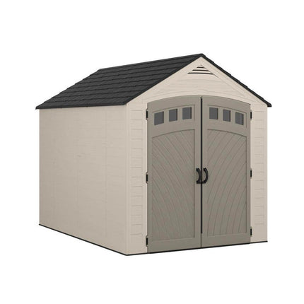 Suncast Vista 7 ft. W x 10 ft. D Plastic Resin Storage Shed with Floor (74 sq. ft.) in Colonnade (Beige)