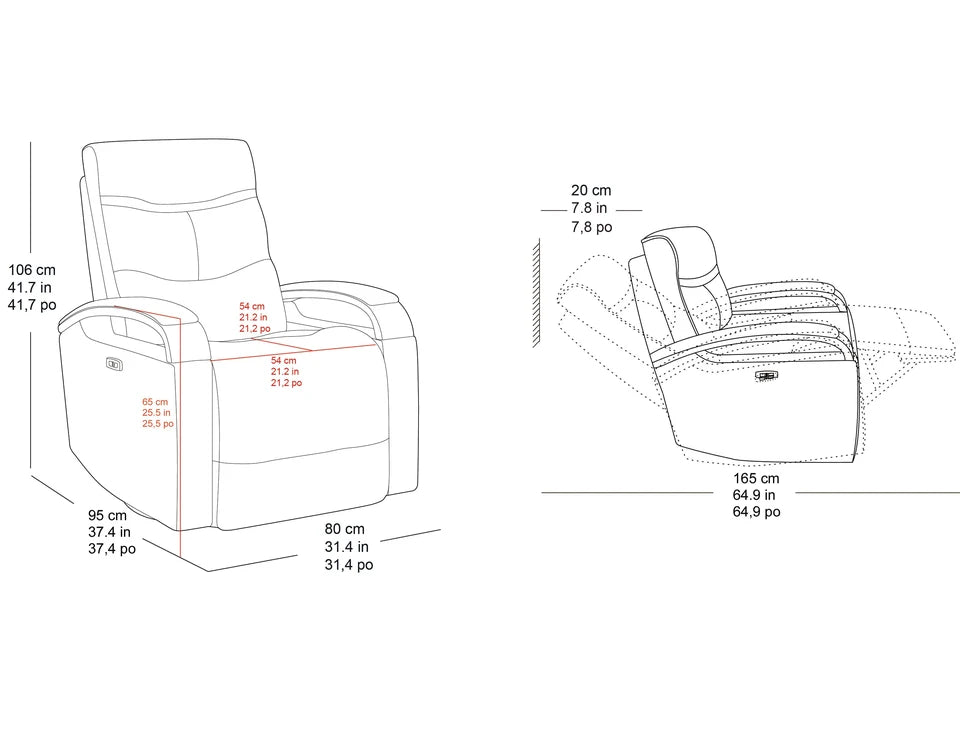 Canmore Leather Power Recliner with Power Headrest