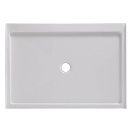CRAFT + MAIN 48 in. L x 34 in. W x 4 in. H Single Threshold Alcove Shower Pan with Center Drain in White 4834C-W