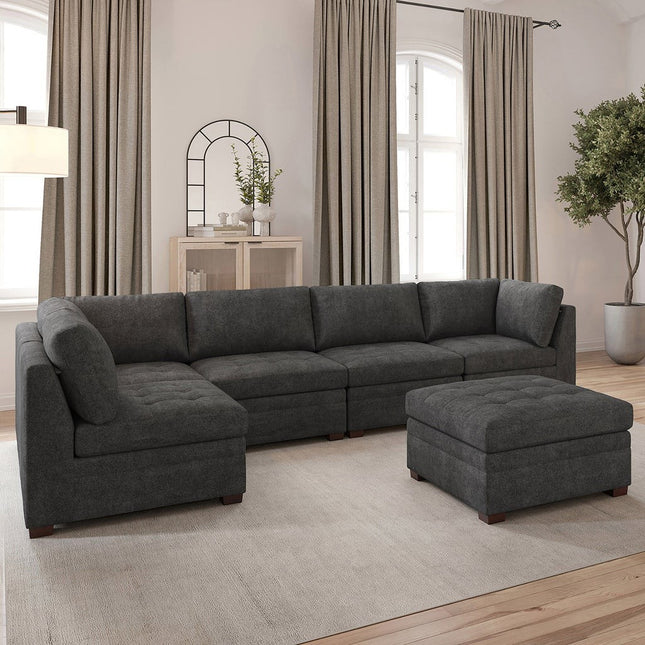 TISDALE 6PC FAB SECT GRAY - Main View