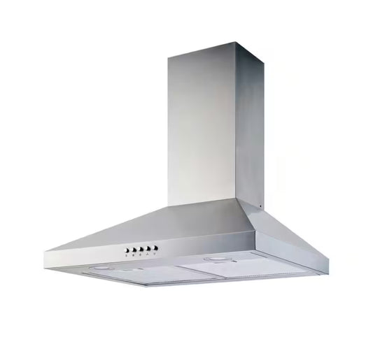 Siena 30 in. 350CFM Convertible Pyramid Wall Mount Range Hood in Stainless Steel with Charcoal Filter and LED Lighting