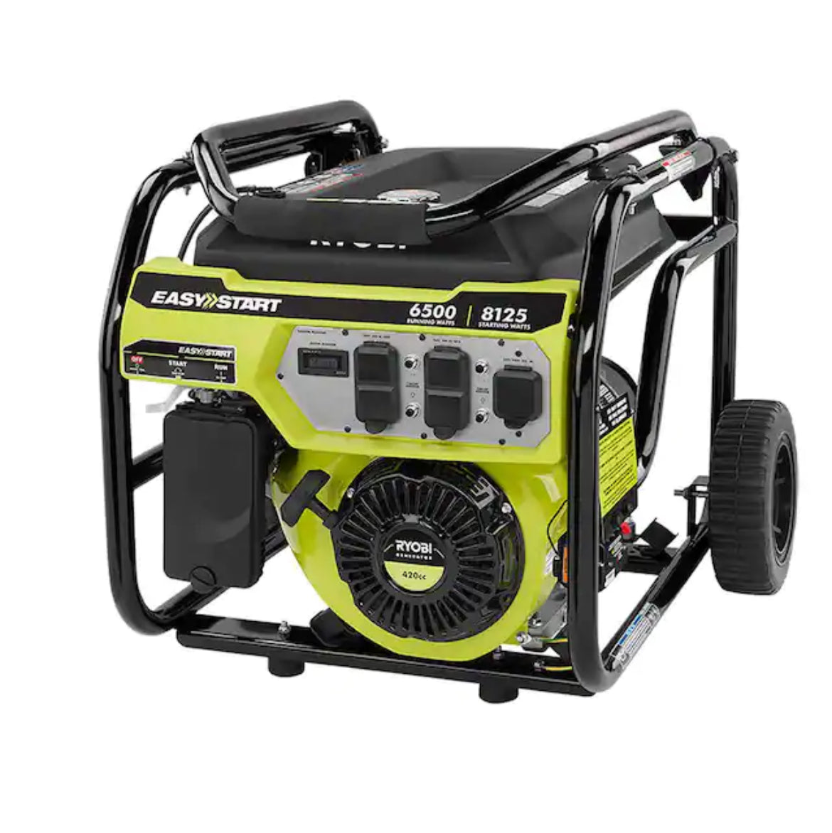 6,500-Watt Gasoline Powered Portable Generator with CO Shutdown Sensor