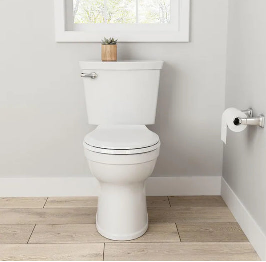 Champion Two-Piece 1.28 GPF Single Flush Round Chair Height Toilet with Slow-Close Seat in White