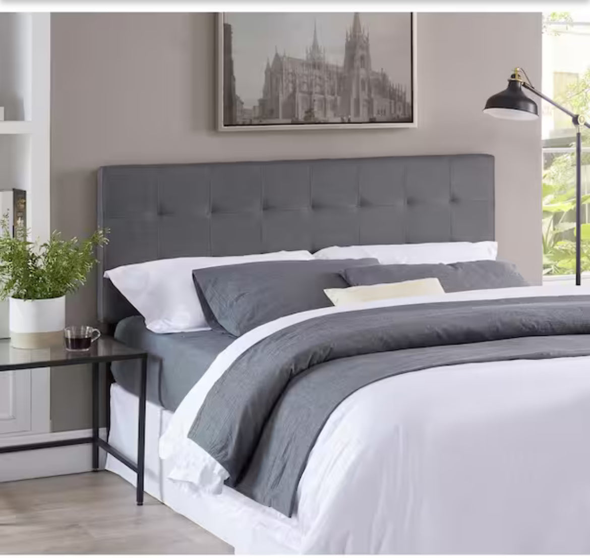 HOMESTOCK
Light Gray Headboards for Queen Size Bed, Upholstered Tufted Bed Headboard, Height Adjustable Queen Headboard