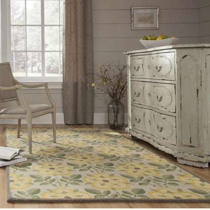 Momeni Rugs Newport Collection, 100% Wool Hand Tufted Loop Cut Contemporary Area Rug, 8' x 10', Yellow