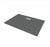 60 in. L x 42 in. W x 1.125 in. H Solid Composite Stone Shower Pan Base with Center Back Drain in Graphite Sand - Castico