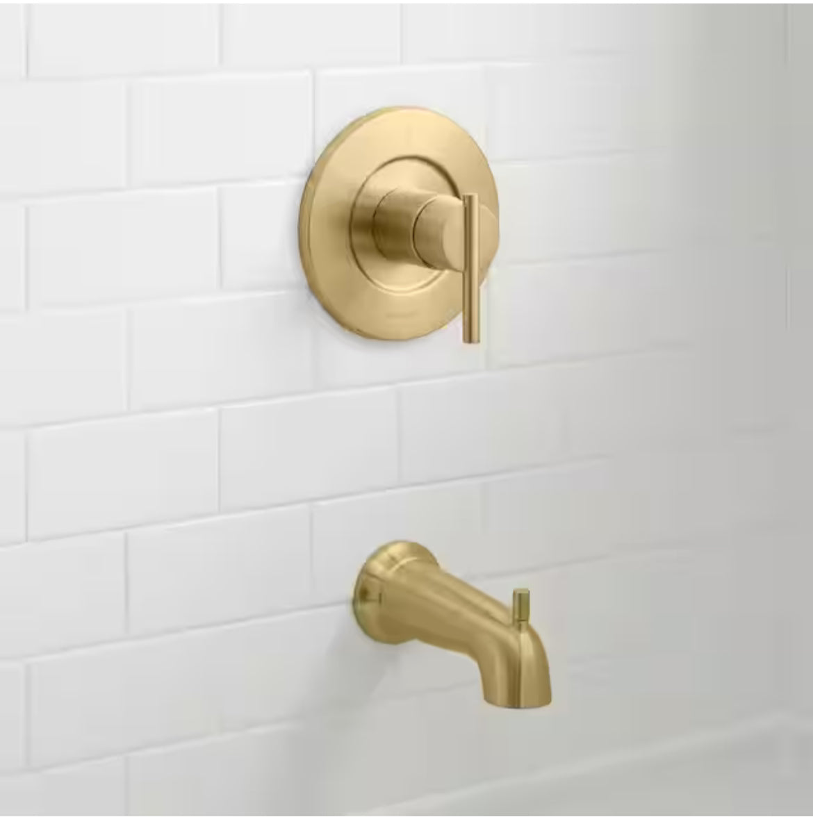 Dorind Single-Handle 1-Spray Tub and Shower Faucet 1.8 GPM in Matte Gold (Valve Included), Glacier Bay