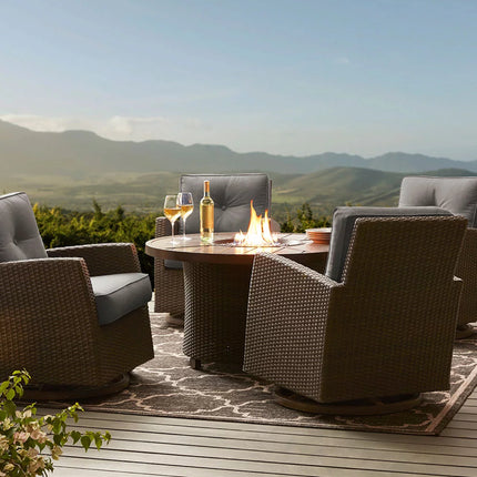 Member's Mark Fremont 5-Piece Fire Pit Chat Set with Sunbrella Fabric - Slate Grey