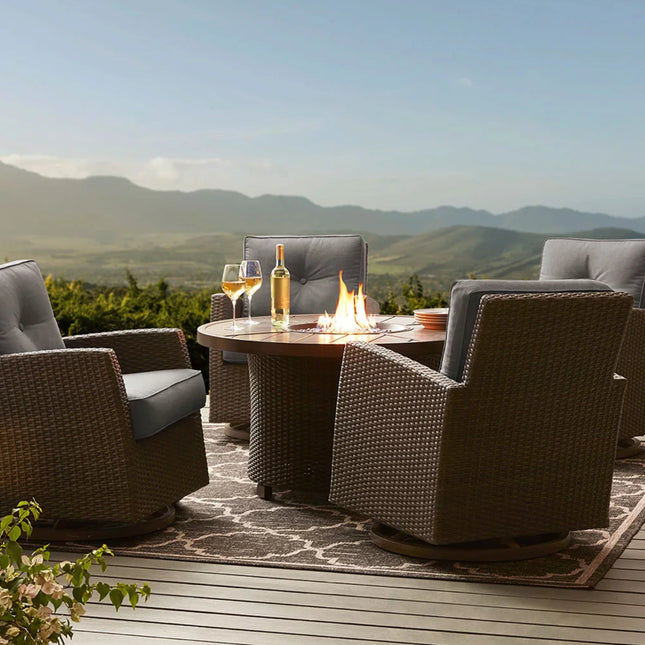 Member's Mark Fremont 5-Piece Fire Pit Chat Set with Sunbrella Fabric - Slate Grey