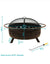 Cosmic 42 in. x 23 in. Large Round Steel Wood Burning Fire Pit with Spark Screen