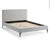 Dillon Light Gray Polyester Frame King Upholstered Platform Bed with Metal Legs