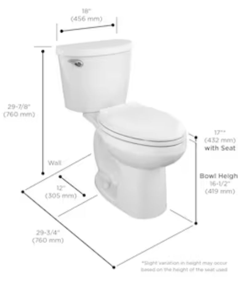 American Standard Mainstream White Elongated Chair Height 2-piece WaterSense Toilet 12-in Rough-In 1.28-GPF