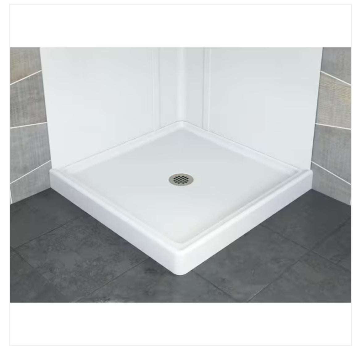 Delta
Foundations 32 in. L x 32 in. W Corner Shower Pan Base with Center Drain in White