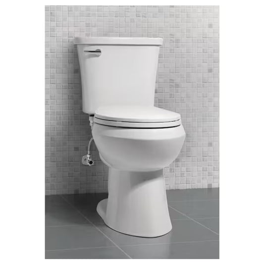 Power Flush 2-Piece 1.28 GPF Single Flush Elongated Toilet in White with Slow-Close Seat Included