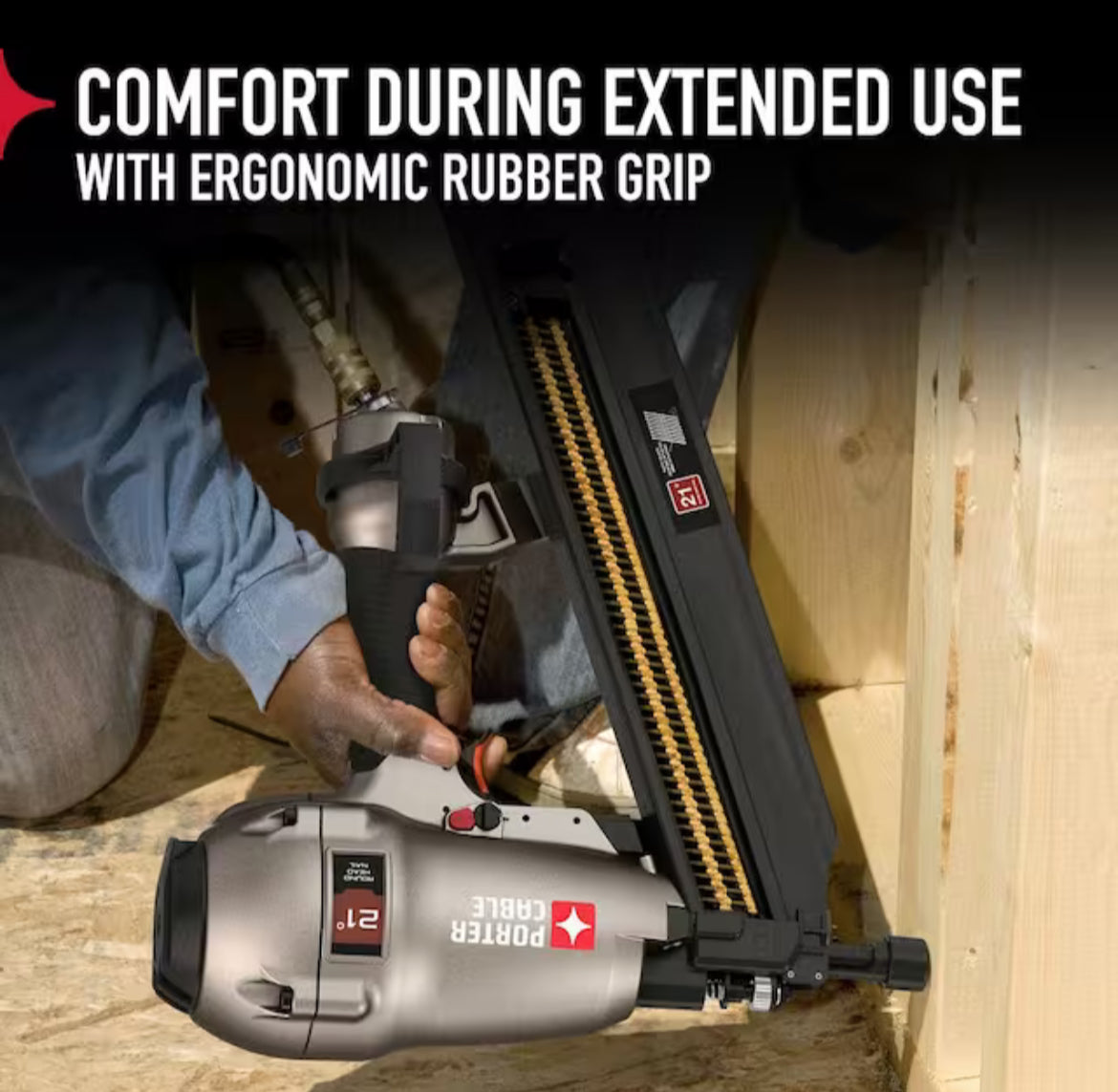21-Degree 3-1/2 in. Full Round Framing Nailer, Porter Cable