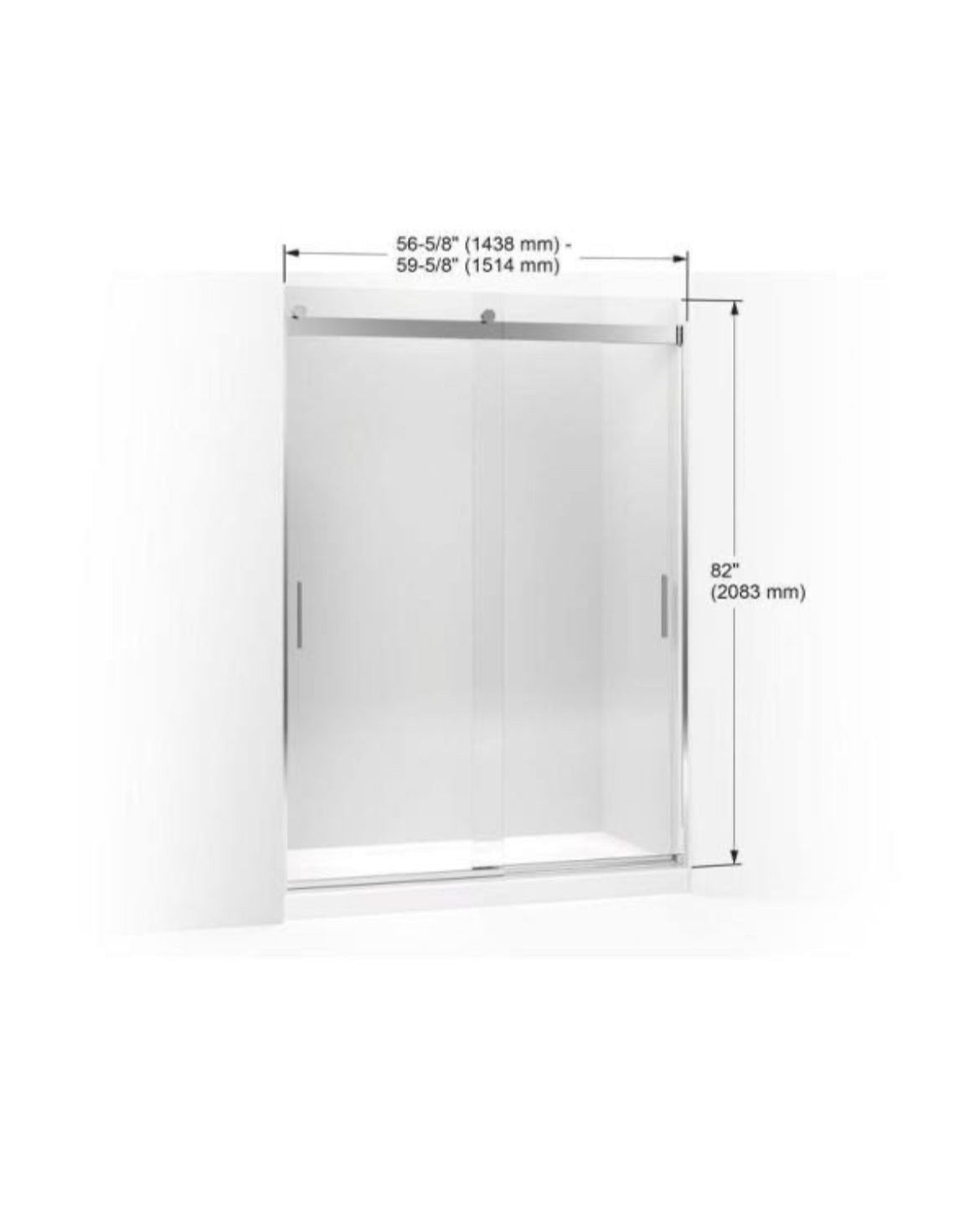 KOHLER
Levity 59.625 in. W x 82 in. H Frameless Sliding Shower Door in Brushed Nickel