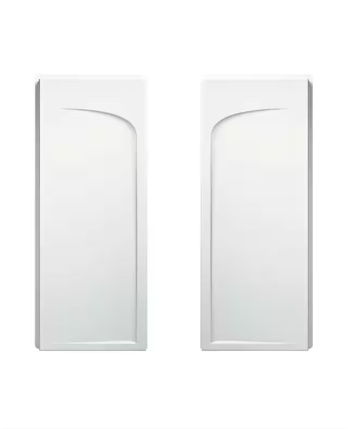 Ensemble 1-1/4 in. x 34 in. x 72-1/2 in. 2-piece Direct-to-Stud Shower End Wall Set in White- Sterling