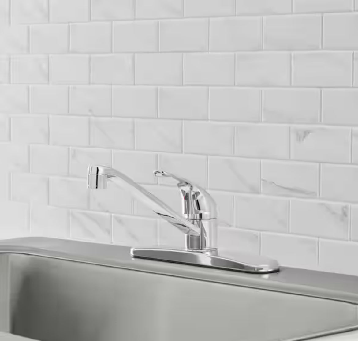 Single-Handle Standard Kitchen Faucet in Chrome, Glacier Bay