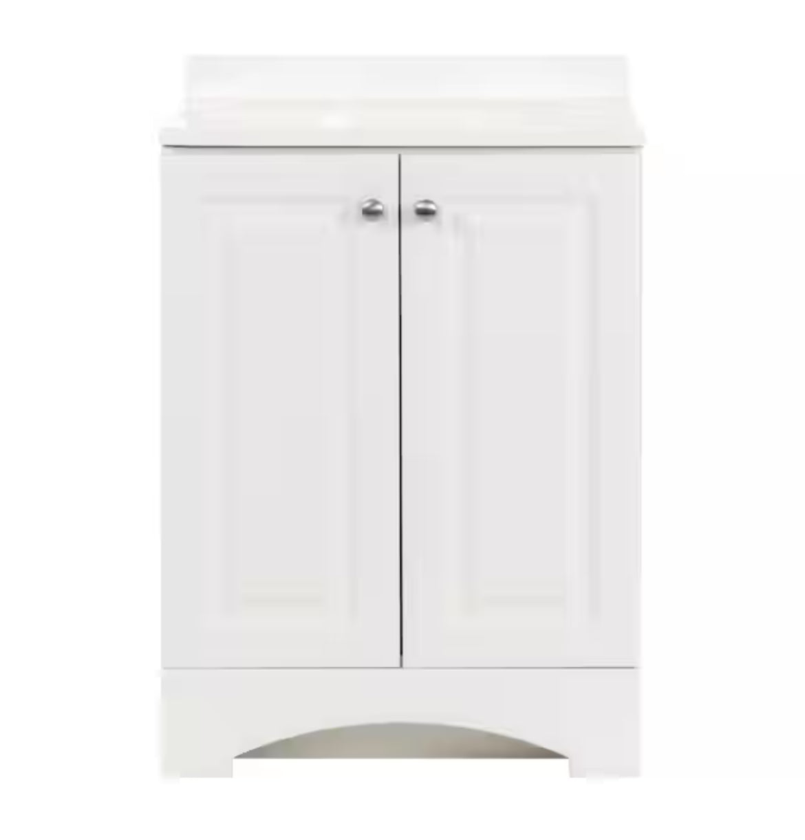 24 in. W x 19 in. D x 35 in. H Single Sink Freestanding Bath Vanity in White with White Cultured Marble Top