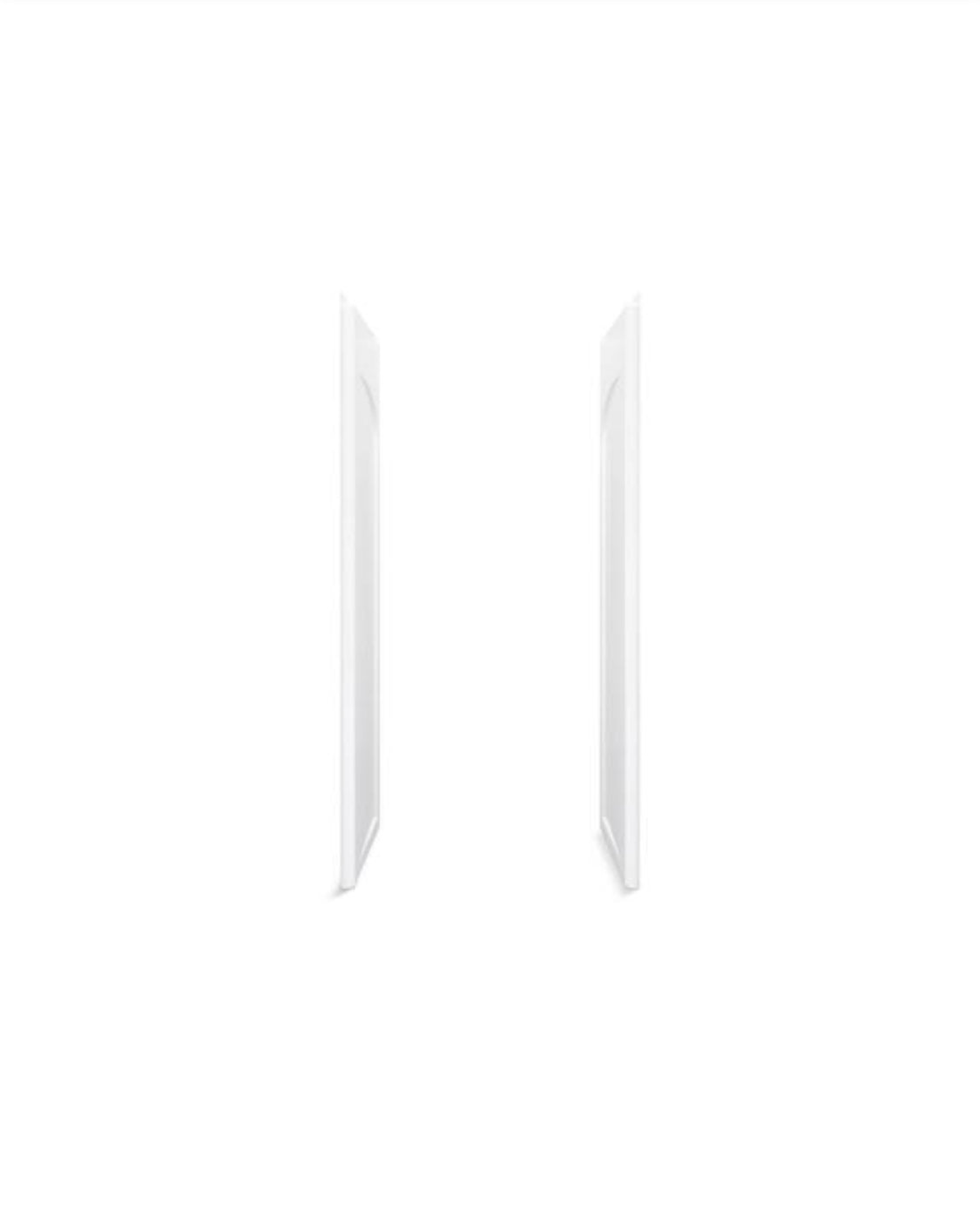 Ensemble 1-1/4 in. x 34 in. x 72-1/2 in. 2-piece Direct-to-Stud Shower End Wall Set in White- Sterling