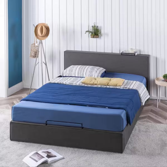 Zinus
Finley Dark Grey Upholstered Full Platform Bed Frame with Lifting Storage