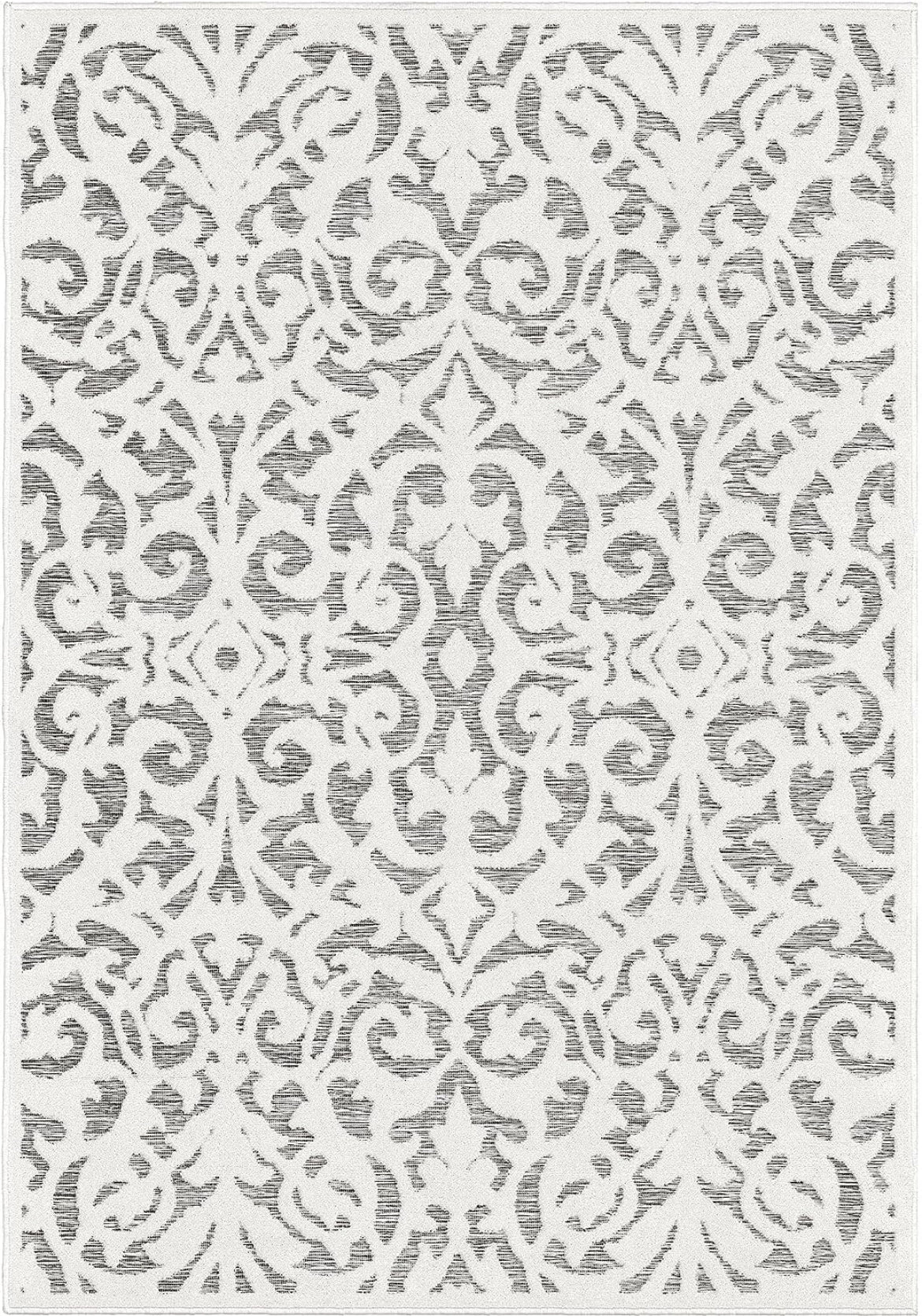 My Texas House by Orian Indoor/Outdoor Lady Bird Area Rug, 5'2" x 7'6", Natural/Grey