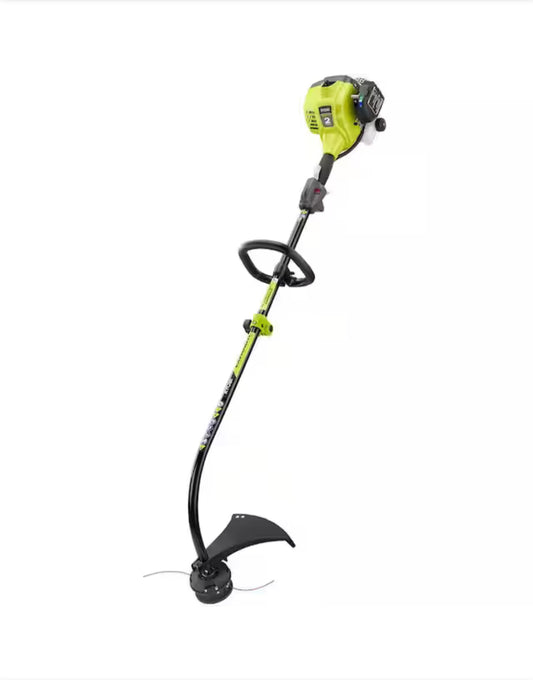 25 cc 2-Stroke Attachment Capable Full Crank Curved Shaft Gas String Trimmer, Ryobi