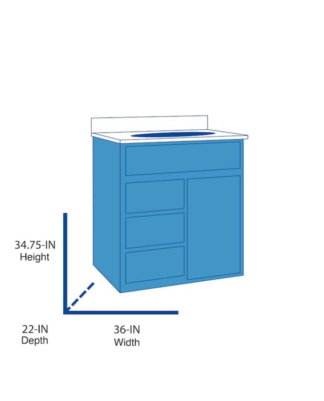 Origin 21 Beecham 36-in White Undermount Single Sink Bathroom Vanity with White Engineered Stone Top