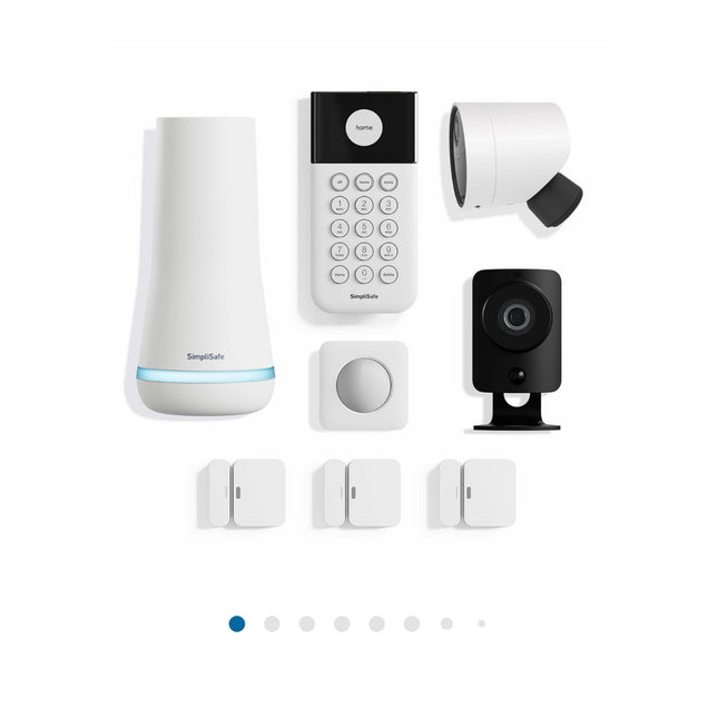 SimpliSafe Home Security System with Indoor and Outdoor Cameras - 8 piece kit ~
