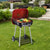 19 in. Steel Portable Outdoor Wheeled Charcoal Barbecue Grill in Red with Storage Rack and Air Vent Heat Control