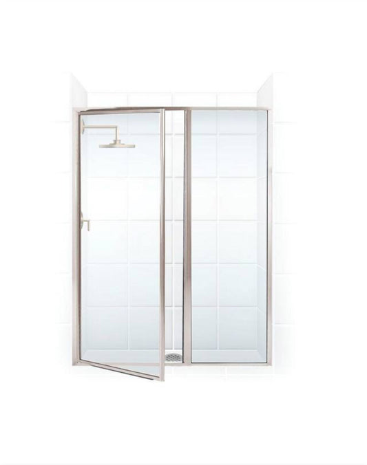 Coastal Shower Doors
Legend 39.5 in. to 41 in. x 69 in. Framed Hinged Shower Door with Inline Panel in Brushed Nickel with Clear Glass
