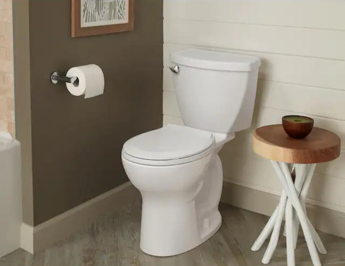 Cadet 3 FloWise  10 in Rough Two-Piece 1.28 GPF Single Flush Round Chair Height Toilet with Slow-Close Seat in White ~