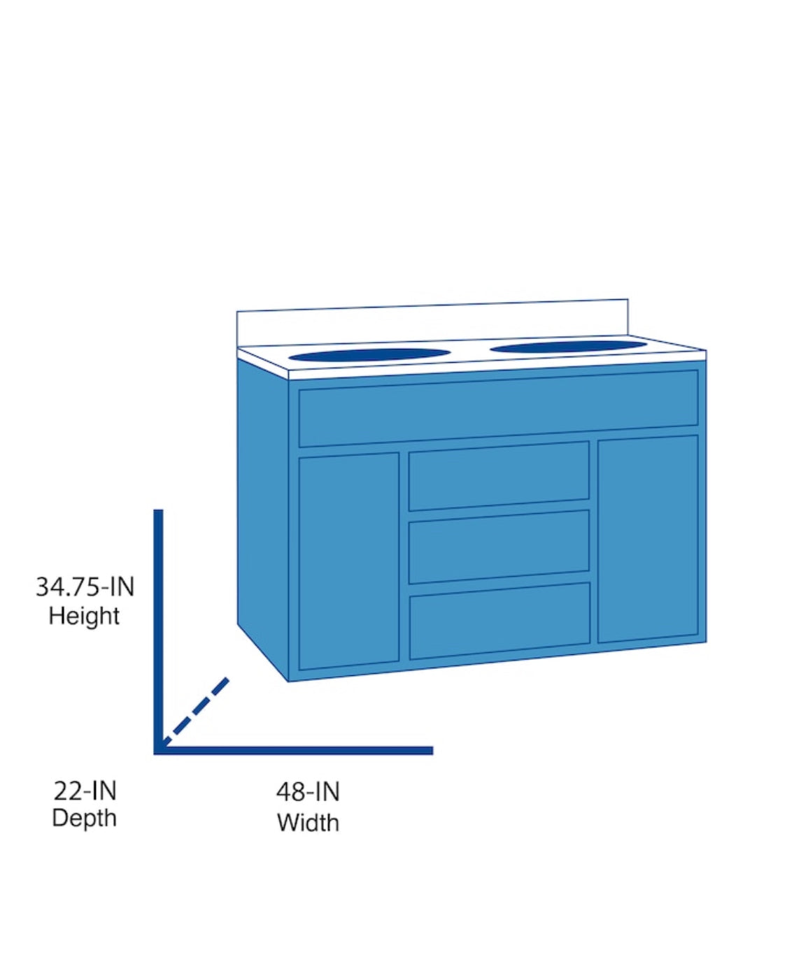 Origin 21 Beecham 48-in White Undermount Single Sink Bathroom Vanity with White Engineered Stone Top