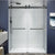 YINVANI Frameless Shower Door, 56"-60 "W x 76 "H, 3/8" (10mm) Clear Tempered Glass, Double Sliding Bathroom Shower Door with Soft Close System, Matte Balck Finish