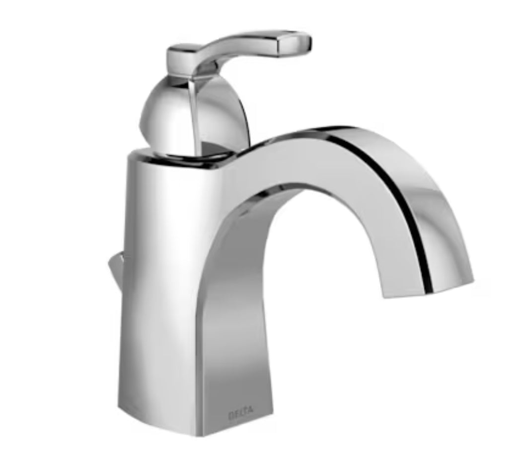 Single Handle Centerset Bathroom Faucet in Chrome, Delta